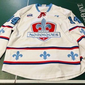 Maine Nordiques NAHL Authentic Game Worn Jersey with Fight Strap